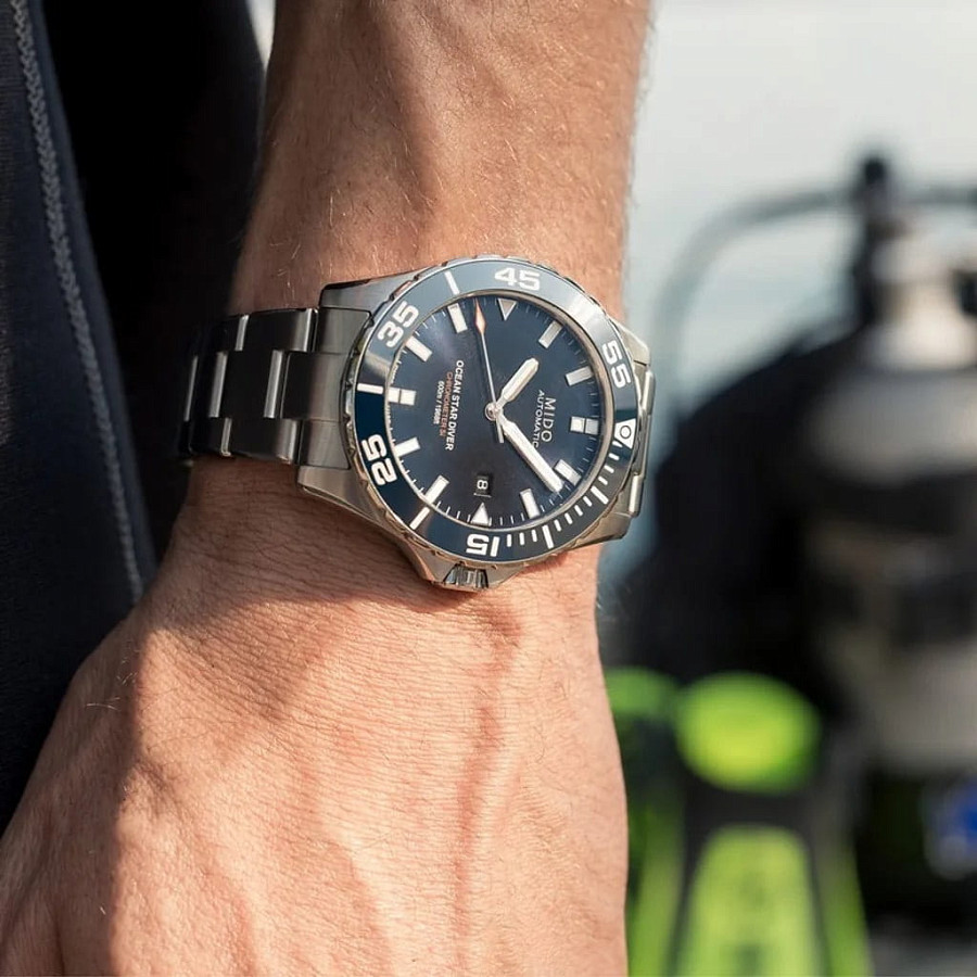 Часы Mido Ocean Star Diver 600 M026.608.11.041.00 — синий, сталь металл