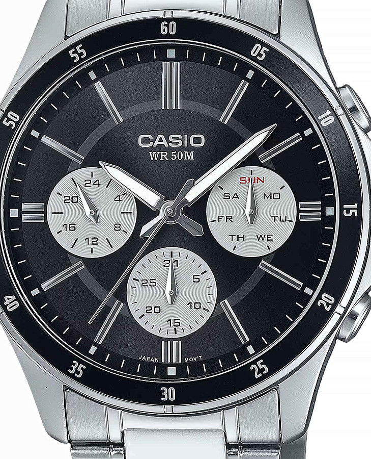 Часы Casio Collection MTP-1374D-1A3 — кварцевые, сталь металл