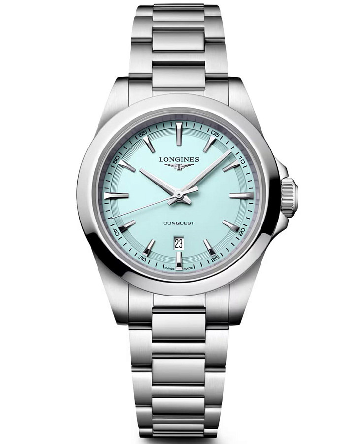 Часы Longines Conquest 30 mm L3.350.4.92.6 — женские, голубой