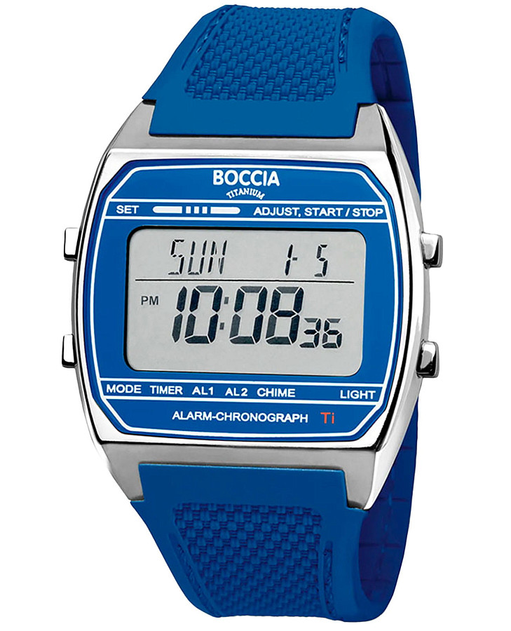 Часы Boccia Digital 3738-02 — мужские, синий