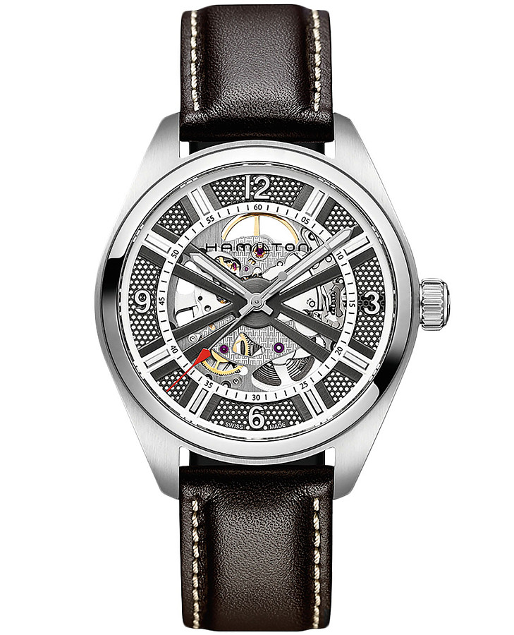 Часы Hamilton Khaki Field Skeleton Auto H72515585 — мужские, черный