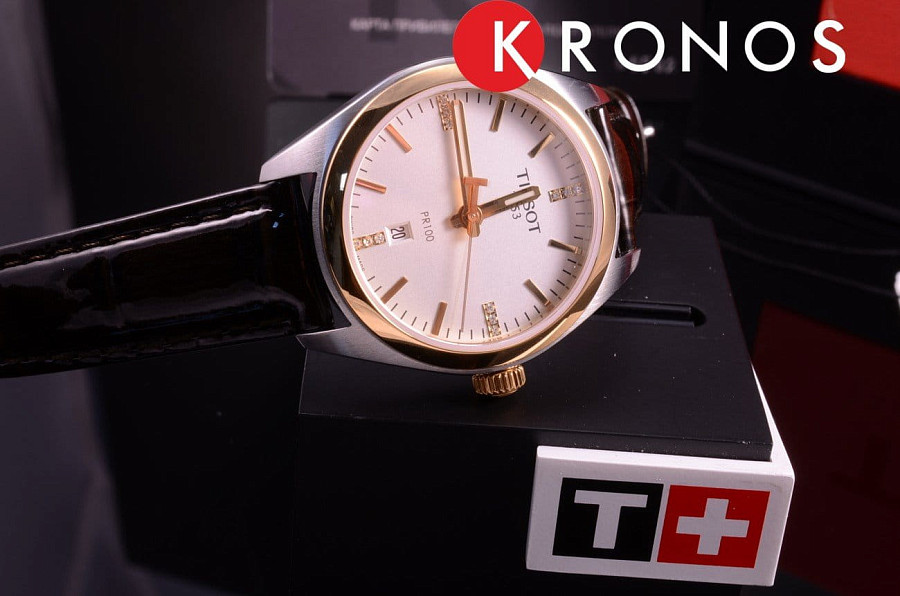 Часы Tissot PR 100 Lady T101.210.26.036.00 — белый, металл сталь