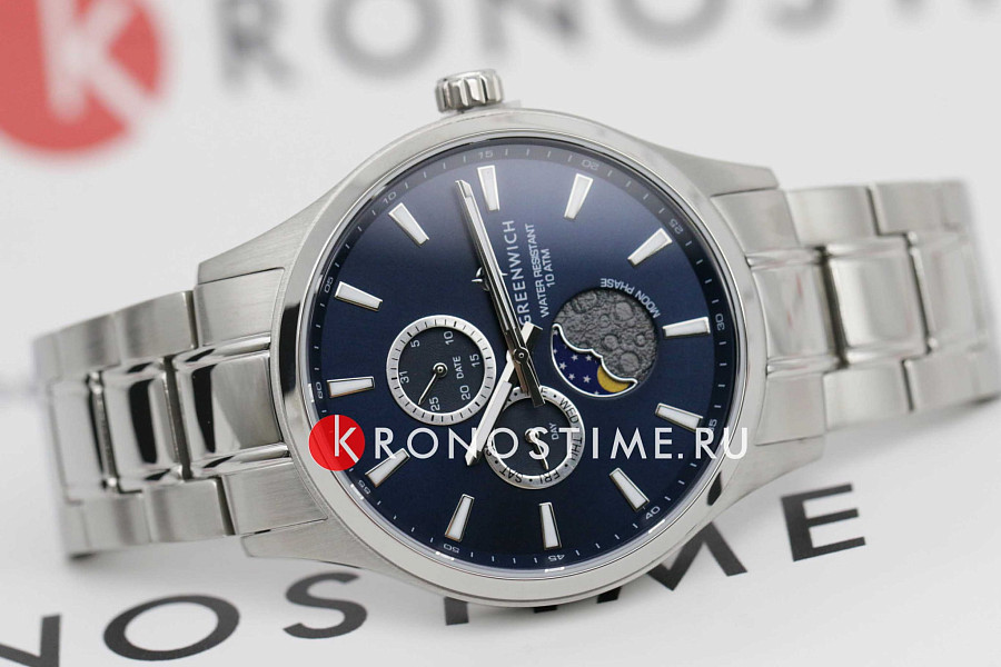 Часы Greenwich Moon Walker GW 058.10.36 — мужские, серебристый