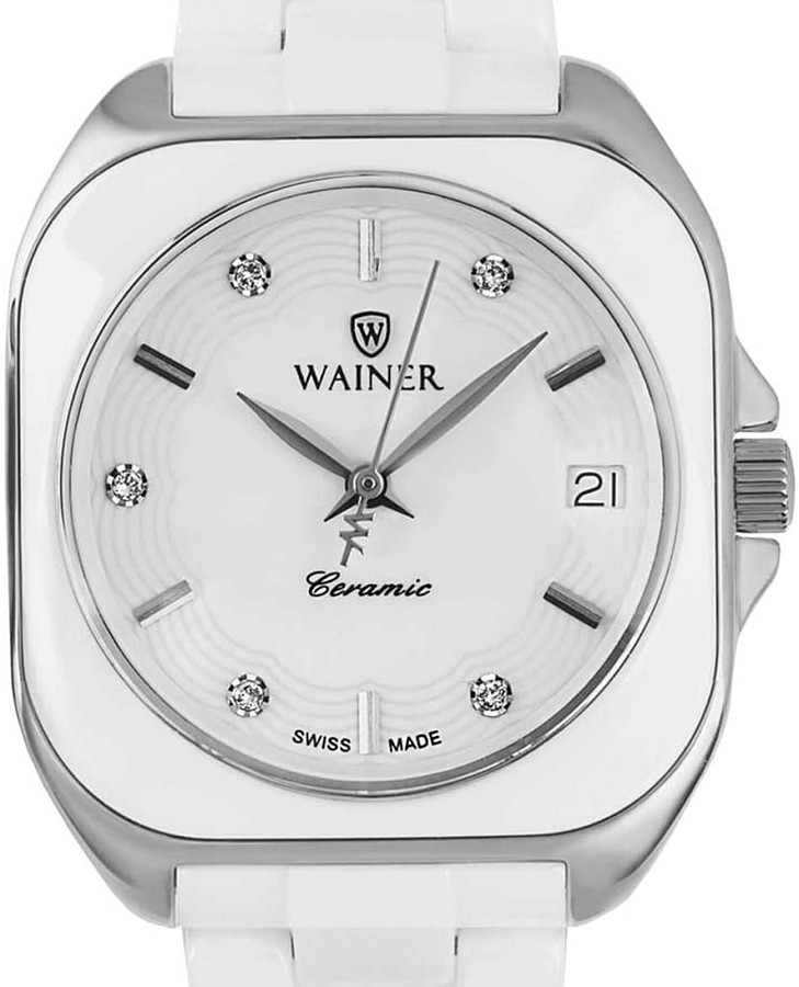 Часы Wainer Ceramic WA.18070-A — кварцевые, металл сталь керамика