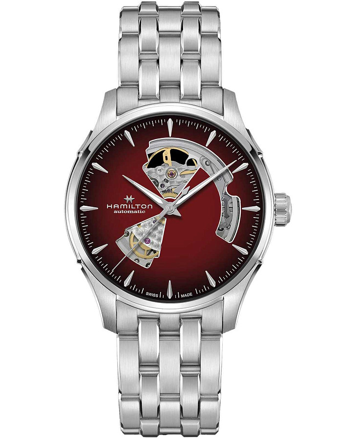 Часы Hamilton Jazzmaster Open Heart Auto H32675170 — мужские, красный