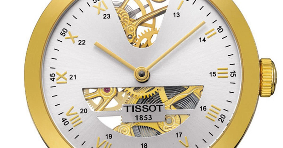 Часы Tissot Sculpture Line Mechanical 18K Gold T71.3.471.33 — механические, золото металл