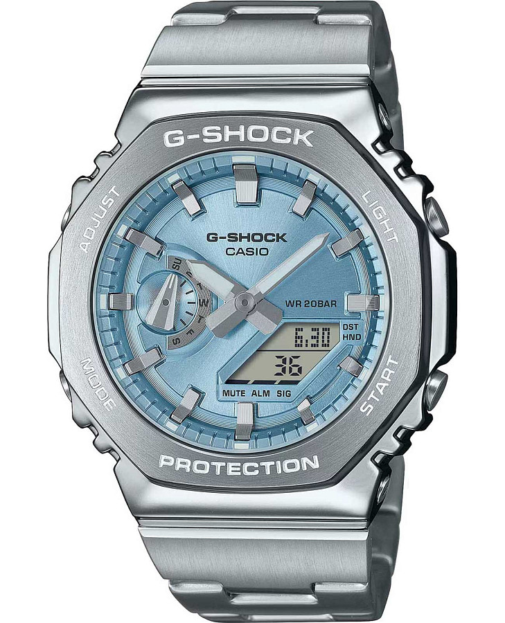 Часы Casio G-Shock GM-2110D-2A — мужские, голубой