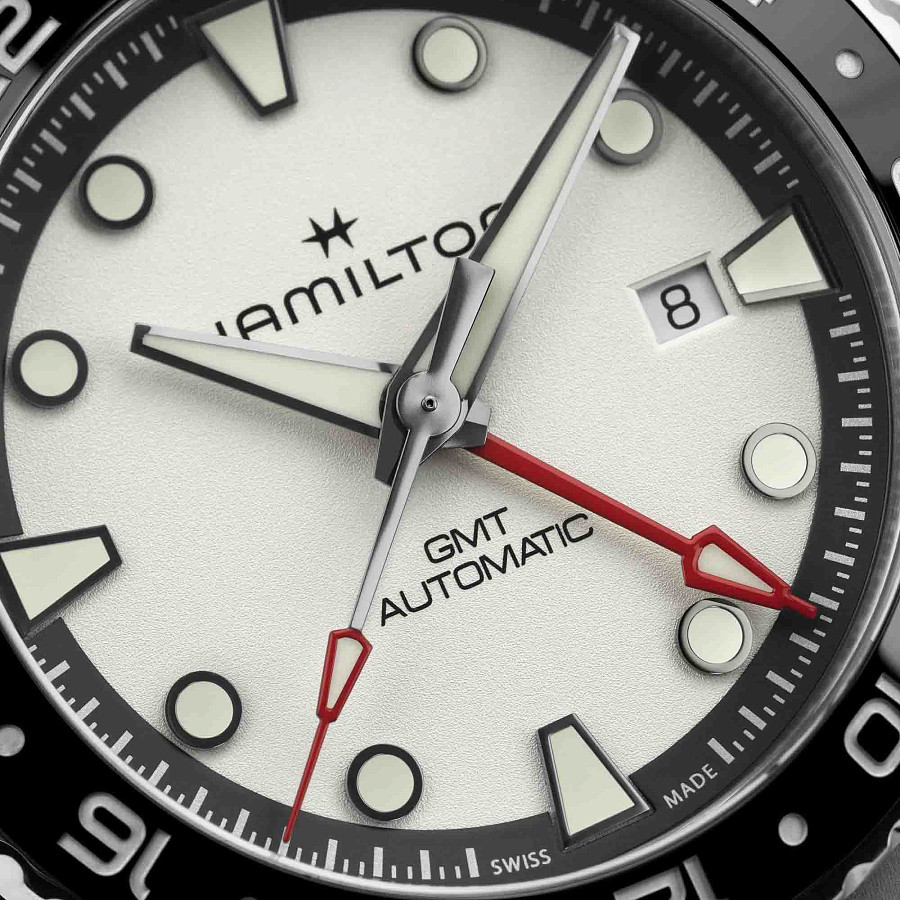 Часы Hamilton Khaki Navy Scuba Automatic GMT 43mm H82555150 — механические, сталь металл