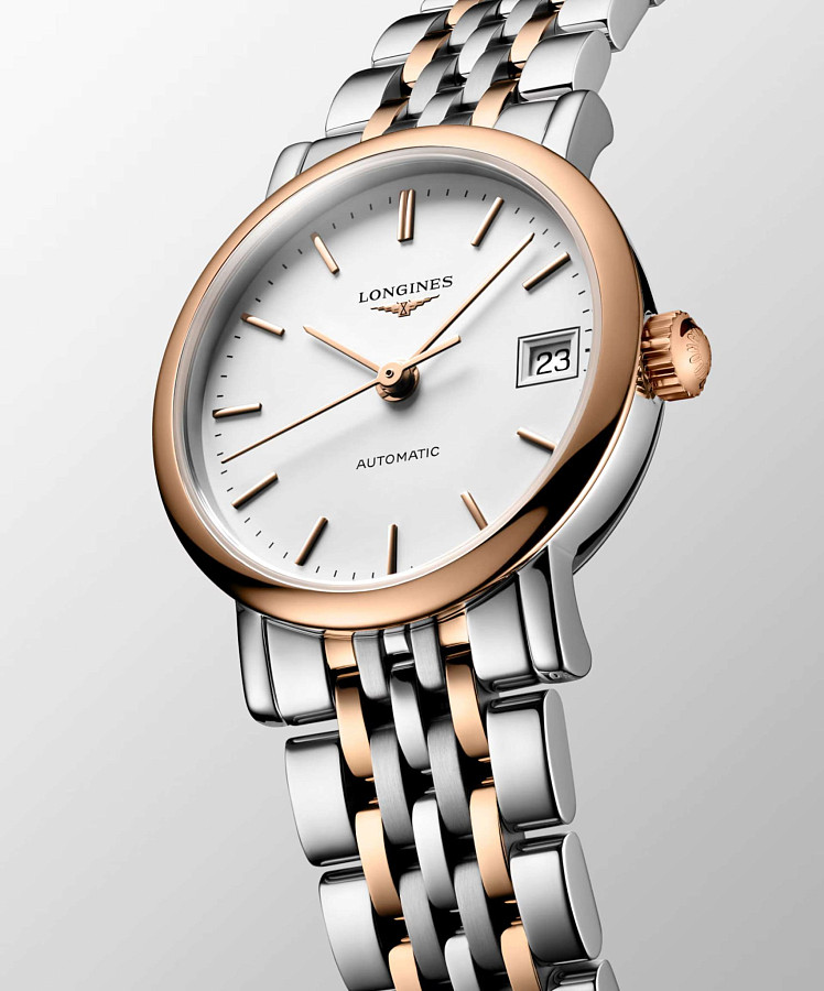 Часы Longines Elegance Elegant Collection 25.50 mm L4.309.5.19.7 — нержавеющая сталь и 18 каратное розовое золото, женские