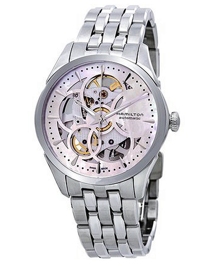 Часы Hamilton Jazzmaster Viewmatic Skeleton Lady Auto H32405171 — механические, сталь металл