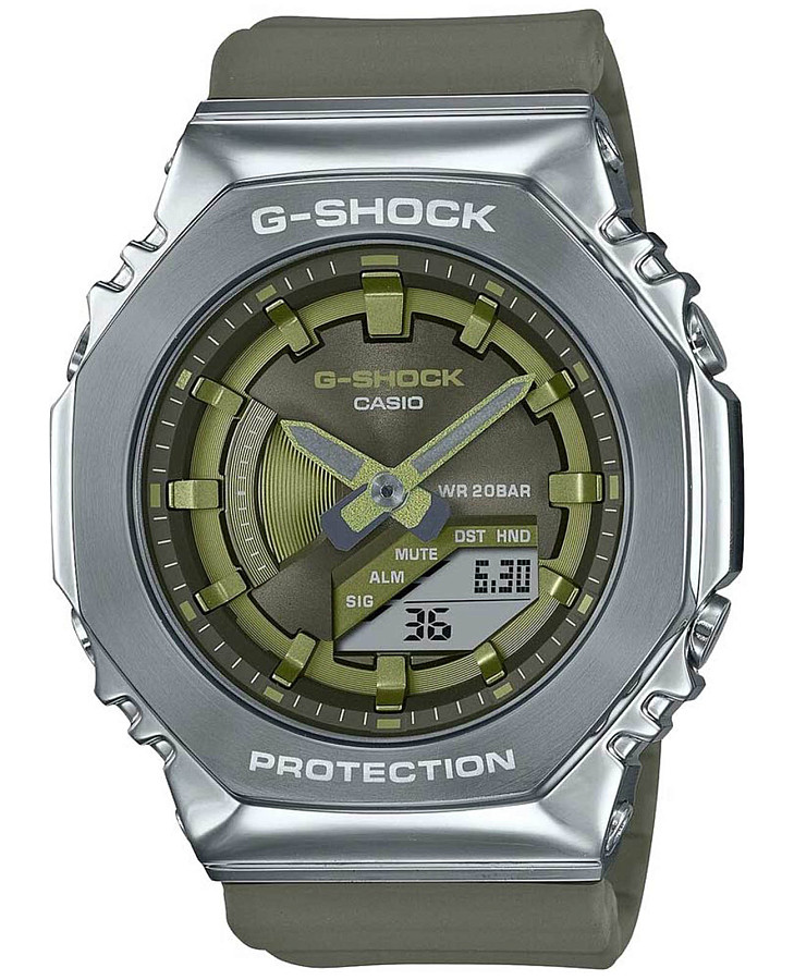 Часы Casio G-Shock GM-S2100-3AER — женские, зеленый