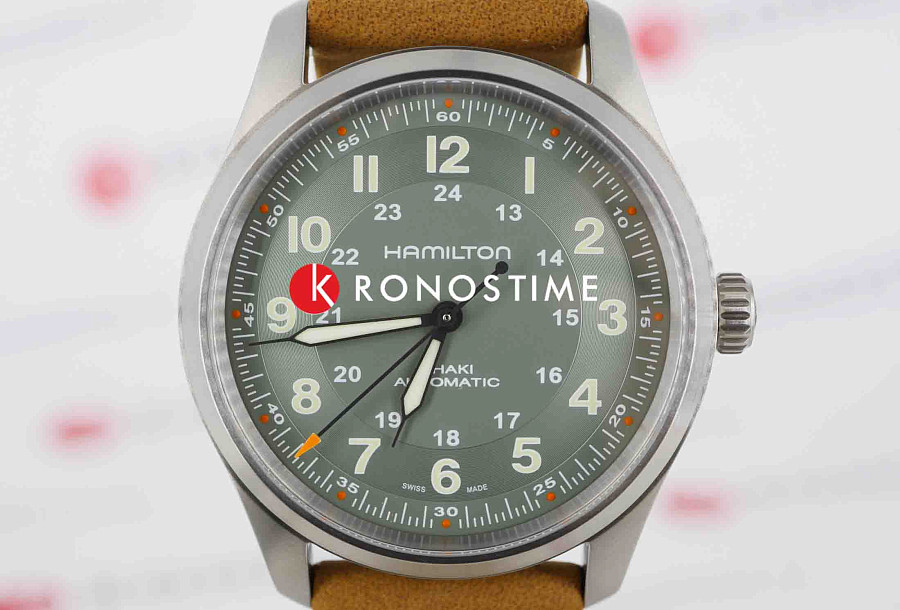 Часы Hamilton Khaki Field Titanium Auto H70205860 — кожаный, мужские