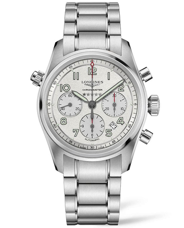 Часы Longines Spirit L3.820.4.73.6 — мужские, белый