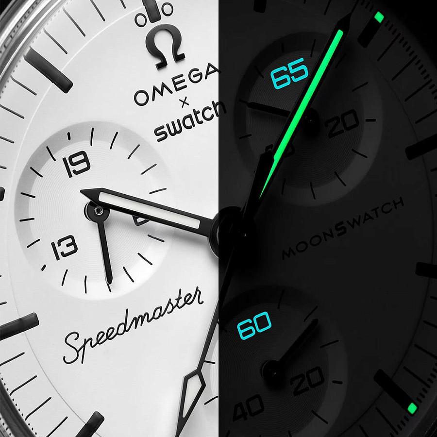 Часы Swatch x Omega Bioceramic Moonswatch 1965 SO33M106 — кварцевые, Швейцария, мужские