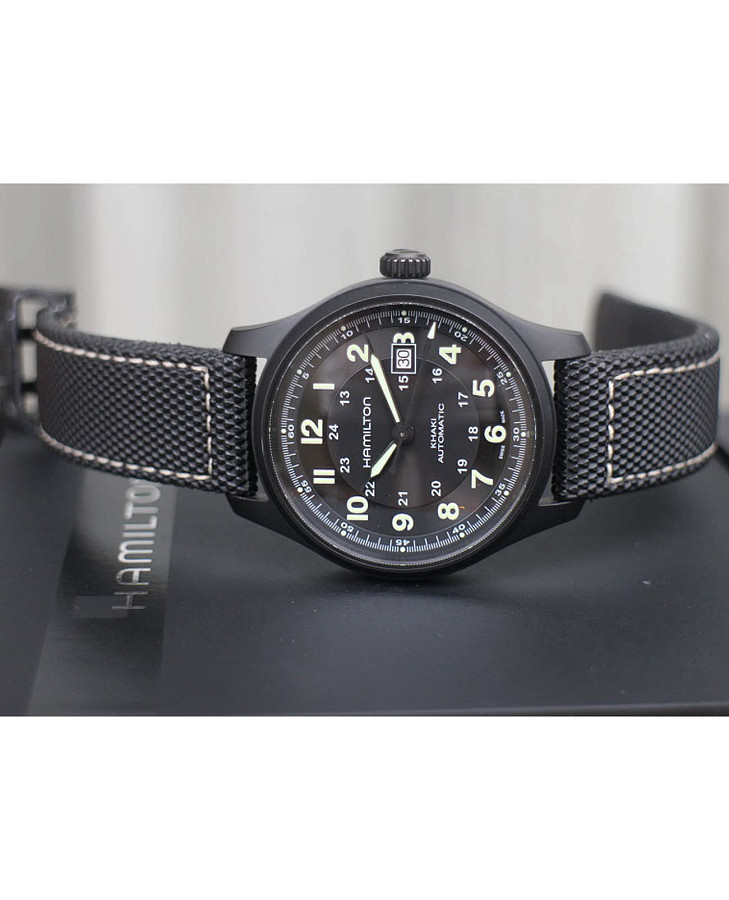 Часы Hamilton Khaki Field Titanium Auto H70575733 — мужские, черный