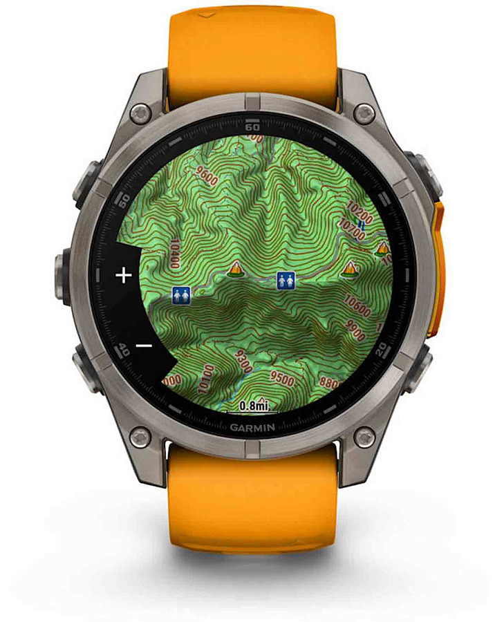 Часы Garmin Fenix 8 47mm Amoled Sapphire Titanium Orange 010-02904-11 — артикул 010-02904-11