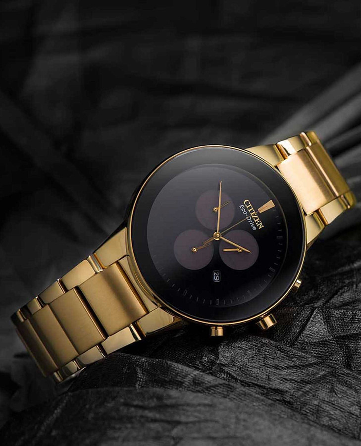 Часы Citizen Eco-Drive Axiom AT2242-55E — черный, сталь металл