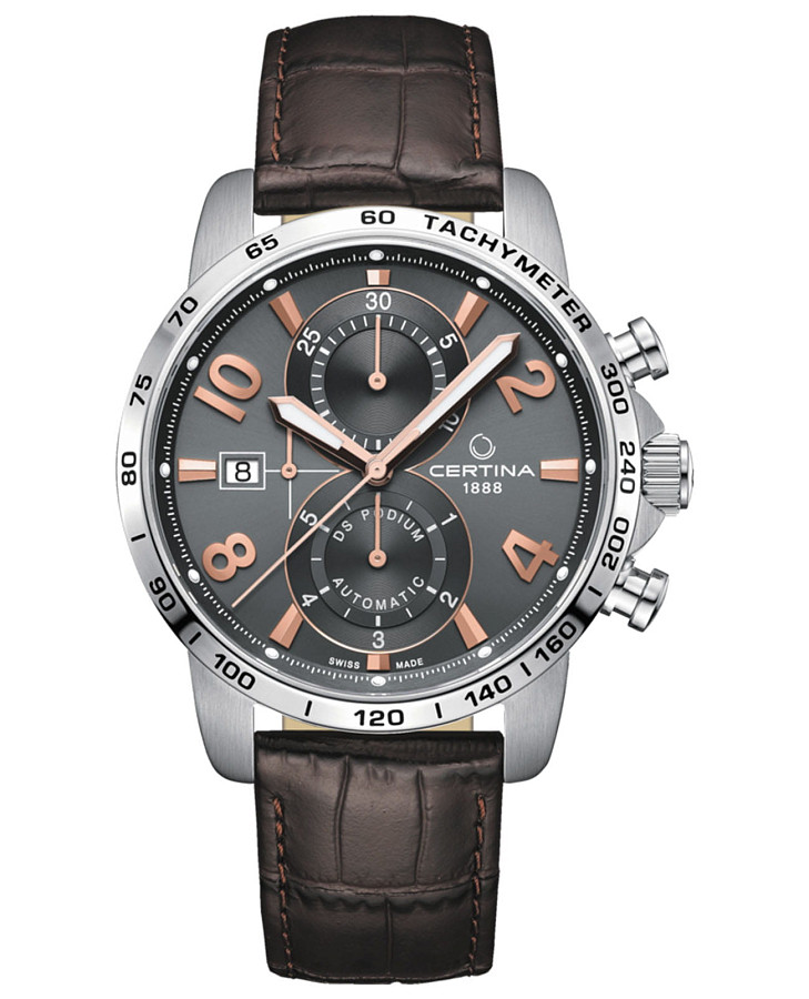 Часы Certina Ds Podium Chronograph Automatic C034.427.16.087.01 — мужские, серый