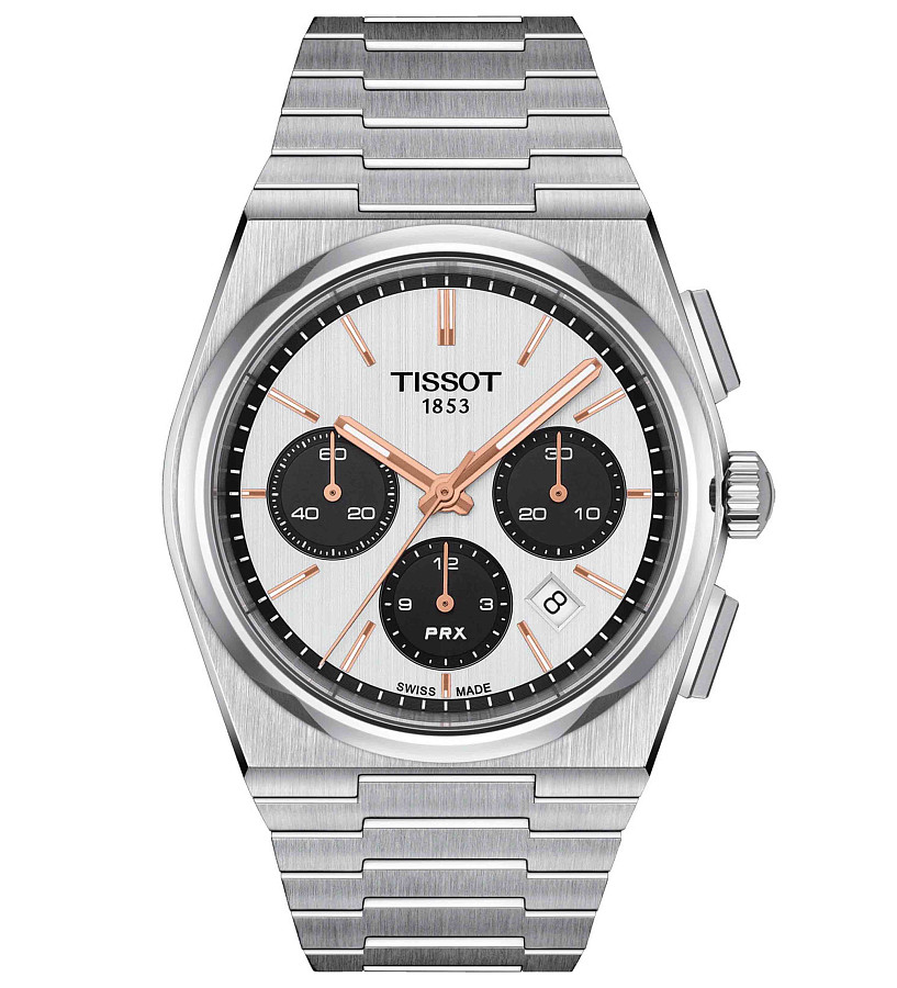 Часы Tissot PRX Automatic Chronograph T137.427.11.011.00 — мужские, белый