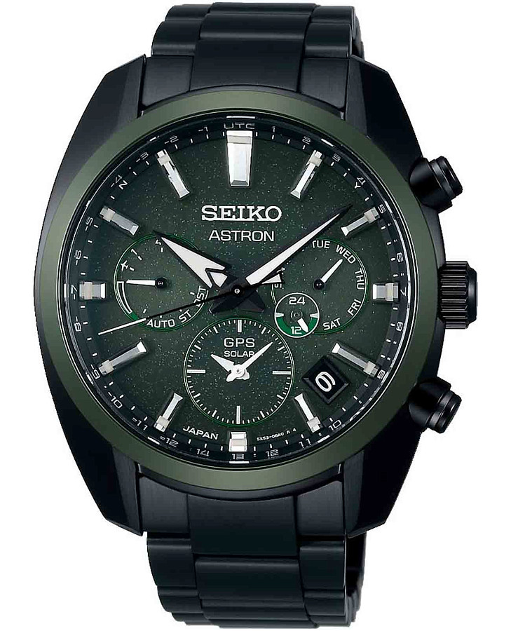 Часы Seiko Astron GPS Solar SSH079J1 — мужские, зеленый