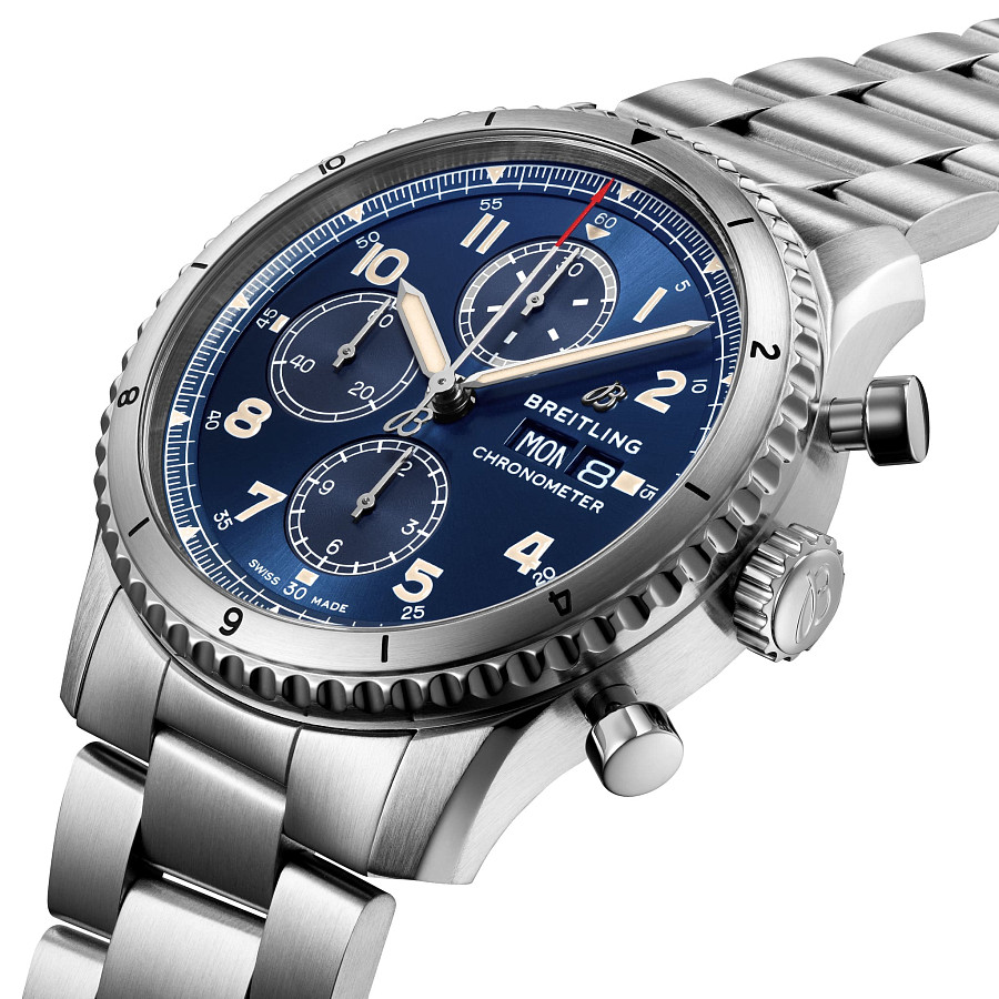 Часы Breitling Aviator 8 Chronograph 43 A13316101C1A1 — механические, металл сталь