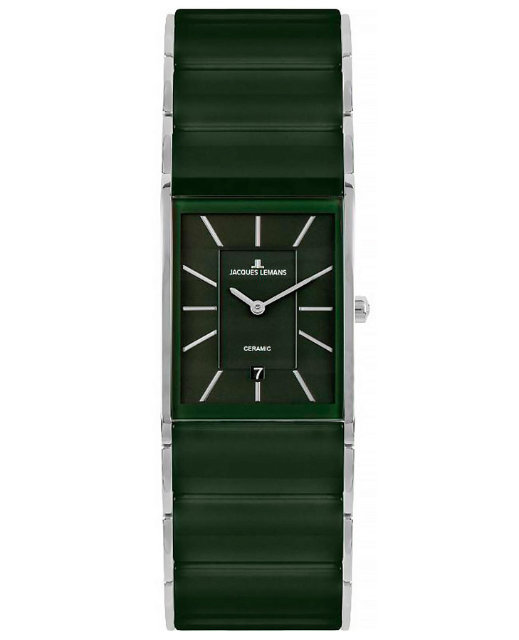 Часы Jacques Lemans High Tech Ceramic 1-1939G — мужские, зеленый