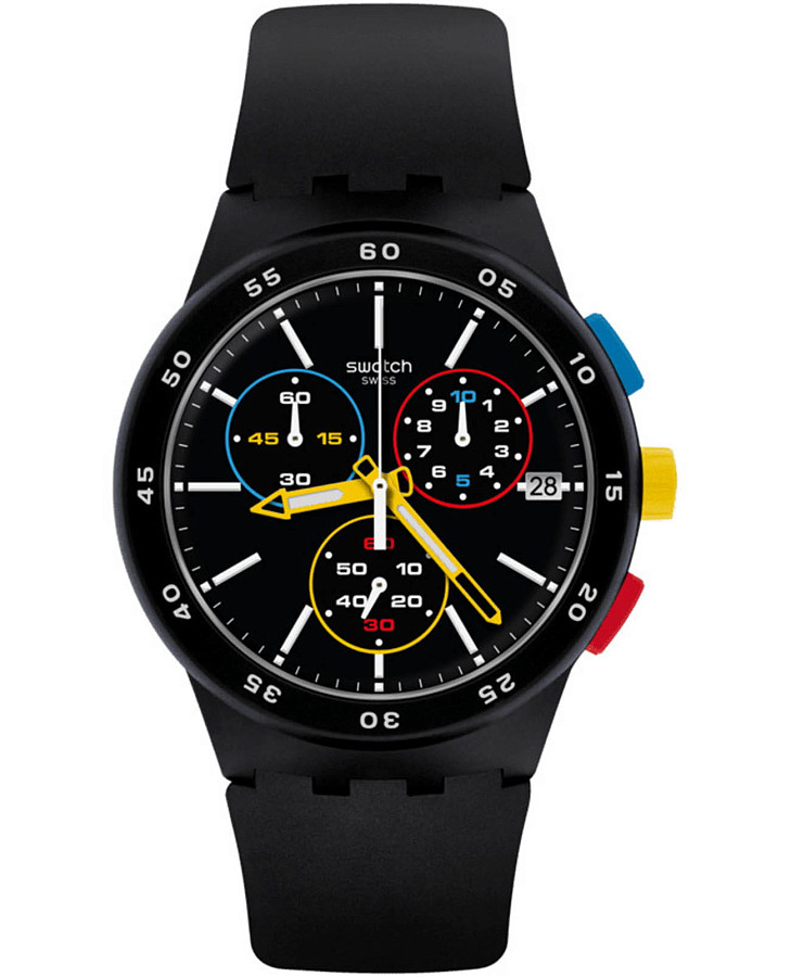 Часы Swatch Chrono 42 Standard SUSB416 — мужские, черный