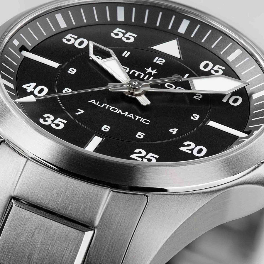 Часы Hamilton Khaki Aviation Pilot Auto H76215130 — сталь металл, нержавеющая сталь