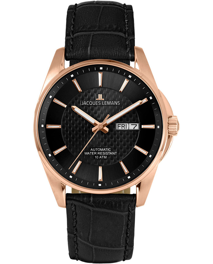 Часы Jacques Lemans Automatic 1-2210E — мужские, черный