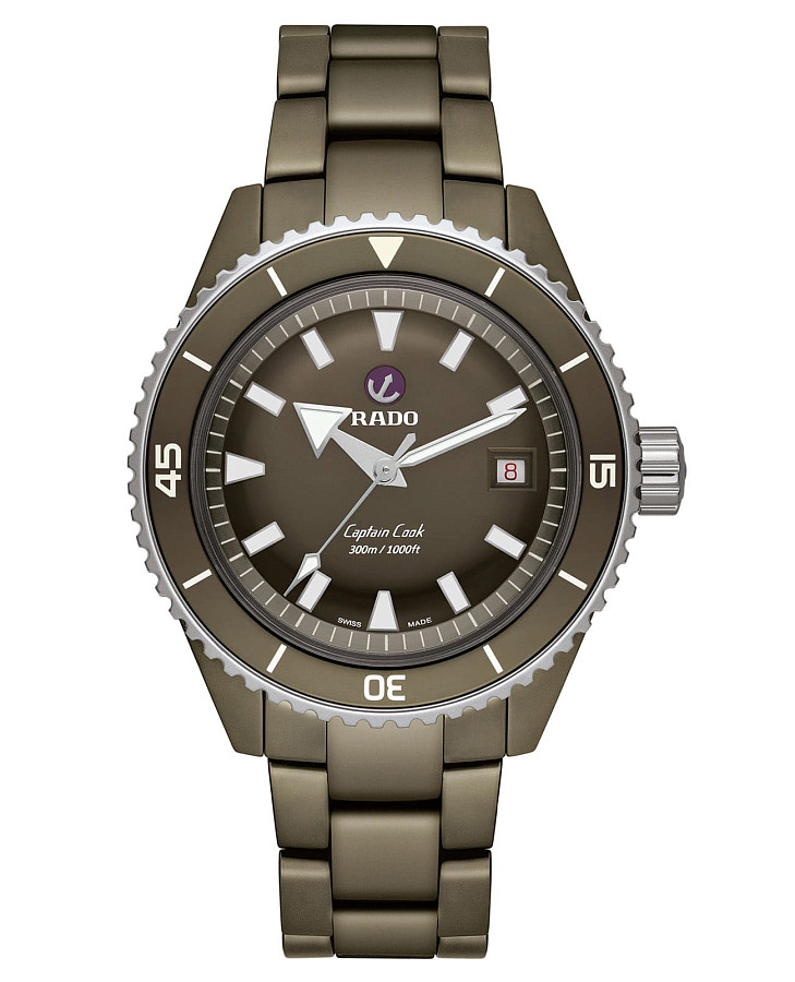 Часы Rado Captain Cook High-Tech Ceramic Diver R32130312 — мужские, антрацитовый