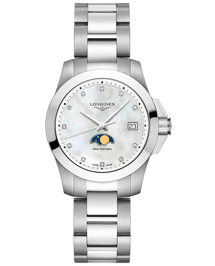 Часы Longines Conquest L3.381.4.87.6 — женские, перламутровый