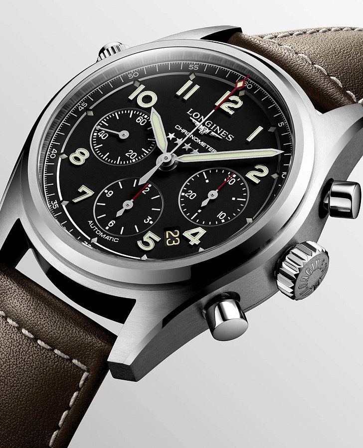 Часы Longines Spirit L3.820.4.53.0 — мужские, кожаный