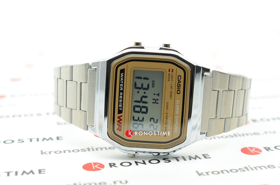 Часы Casio A-158WEA-9 — нержавеющая сталь, мужские