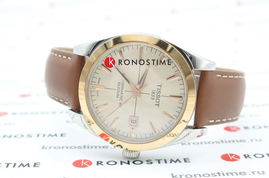 Часы Tissot Gentleman Powermatic 80 Silicium 18K Gold T927.407.46.261.00 — кожаный, мужские