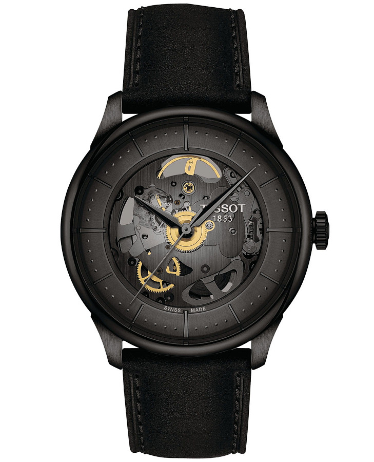 Часы Tissot Chemin des Tourelles Squelette T139.836.36.441.00 — мужские, черный