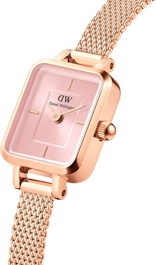 Часы Daniel Wellington Quadro Mini Melrose Blush DW00100650 — кварцевые, сталь металл