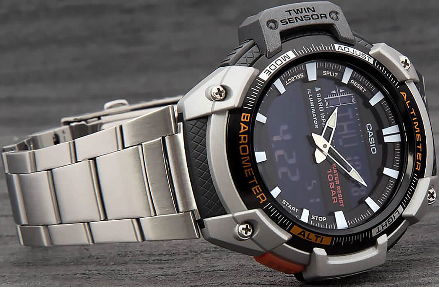 Часы Casio Collection SGW-450HD-1B — кварцевые, металл пластик алюминий