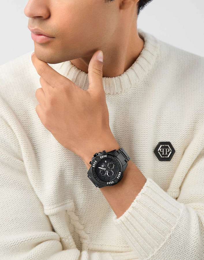 Часы Philipp Plein The $kull Chrono PWWFA0725 — нержавеющая сталь с pvd-покрытием, мужские