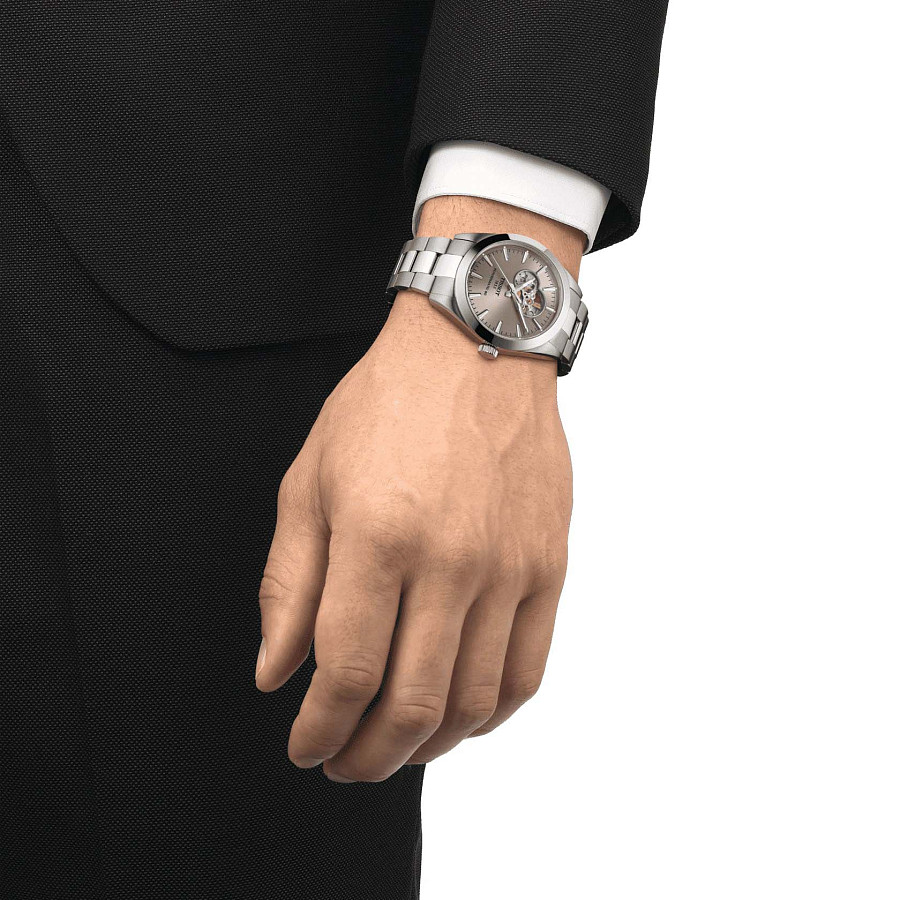 Часы Tissot Gentleman Powermatic 80 Silicium T127.407.11.081.00 — механические, сталь металл