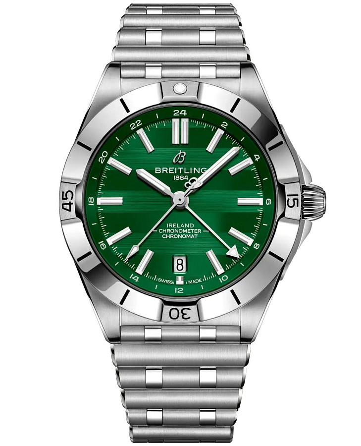 Часы Breitling Chronomat Automatic GMT 40 A323987B1L1A1 — мужские, зеленый