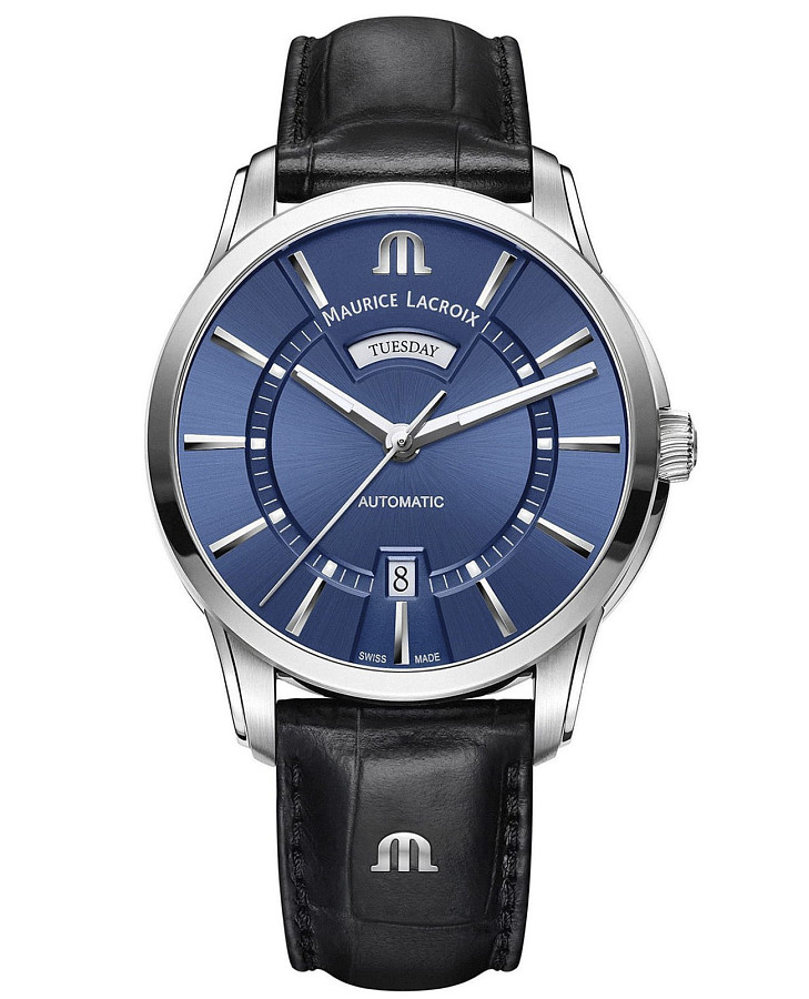 Часы Maurice Lacroix Pontos Day Date PT6358-SS001-430-1 — мужские, синий