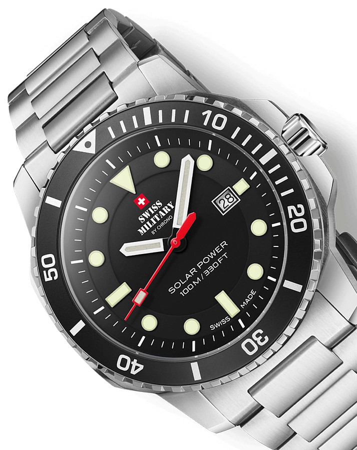 Часы Swiss Military by Chrono Solar Power SMS34102.01 — металл сталь, Швейцария