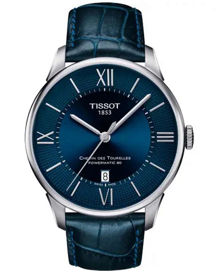 Часы Tissot Chemin des Tourelles Powermatic 80 T099.407.16.048.00 — мужские, синий