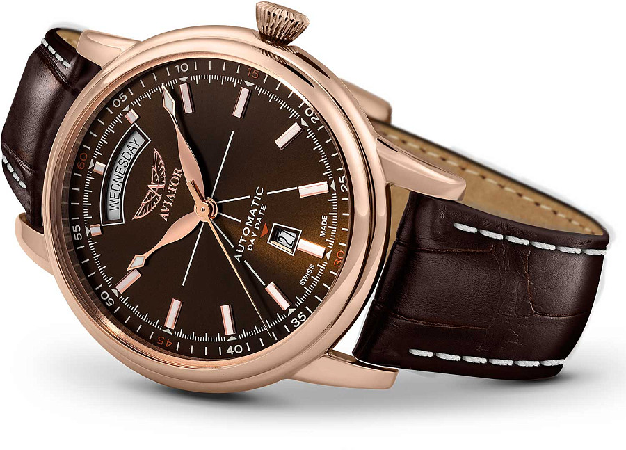 Часы Aviator Douglas Day-Date V.3.20.2.226.4 — механические, металл сталь