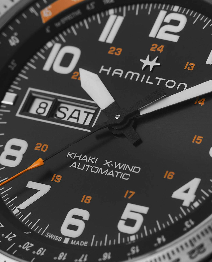 Часы Hamilton Khaki Aviation X Wind Day Date Auto H77755133 — мужские, серебристый
