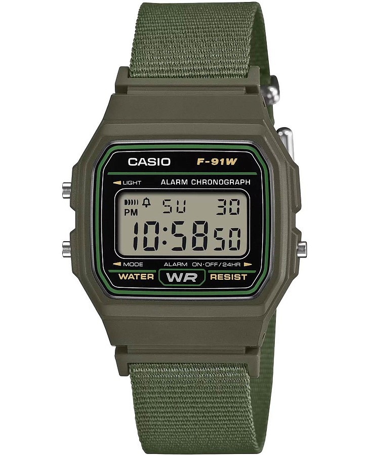 Часы Casio Collection F-91WF-3A — женские, зеленый