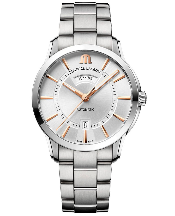 Часы Maurice Lacroix Pontos Day Date PT6358-SS002-23E-1 — мужские, серебристый