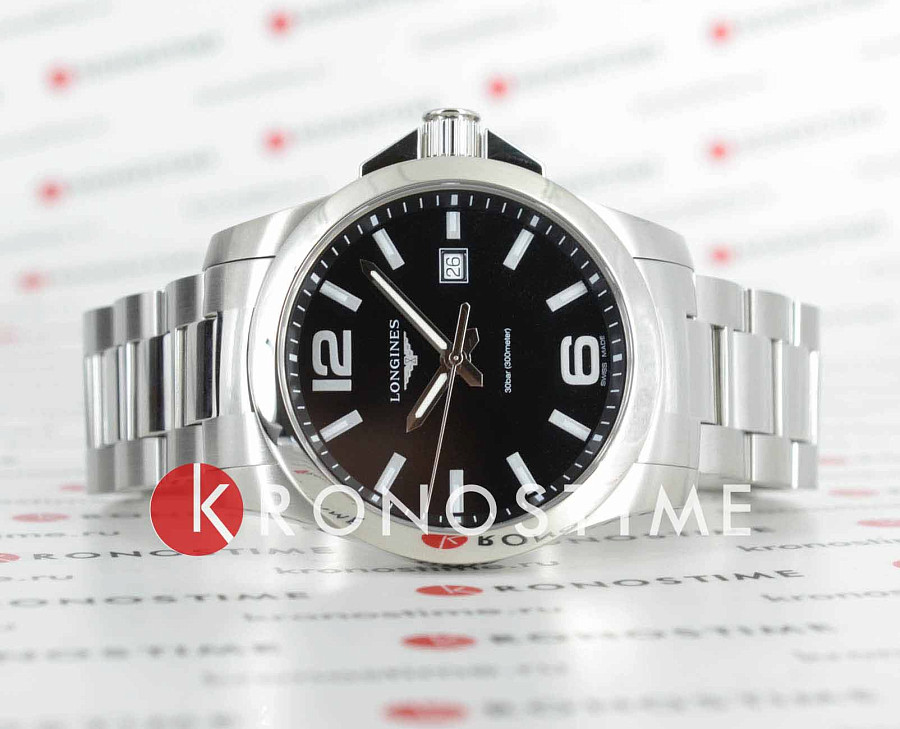 Часы Longines Conquest L3.760.4.56.6 — кварцевые, сталь металл