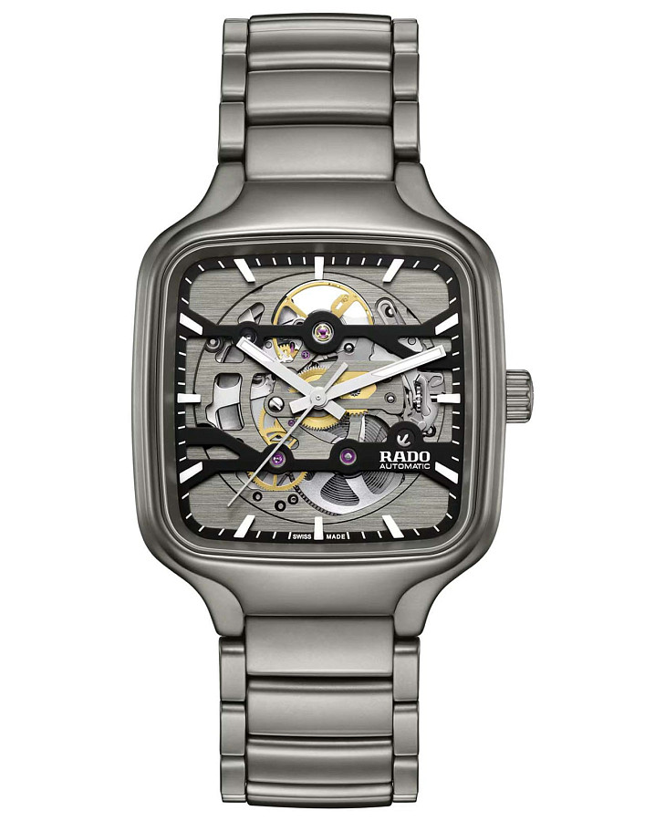 Часы Rado True Square Automatic Skeleton R27196152 — женские, черный