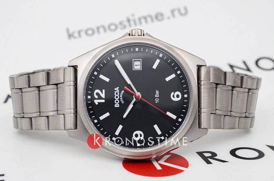 Часы Boccia Titanium 3663-01 — кварцевые, титан